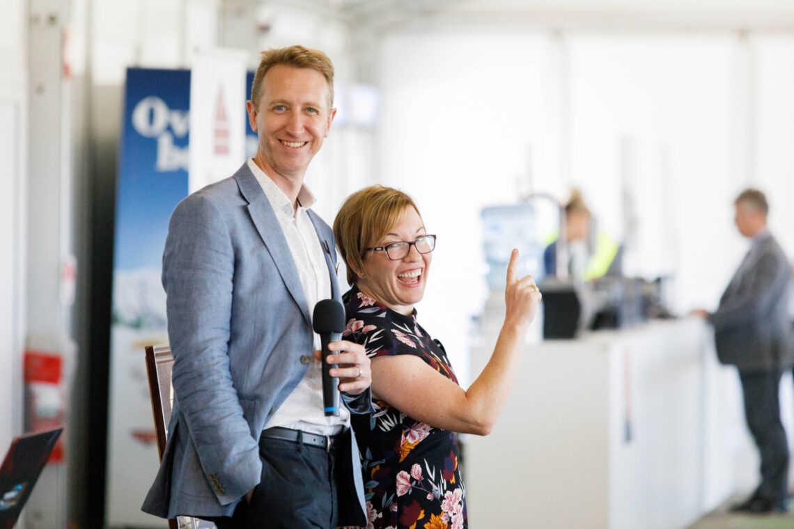 Clare on site at the Newcastle Business Club