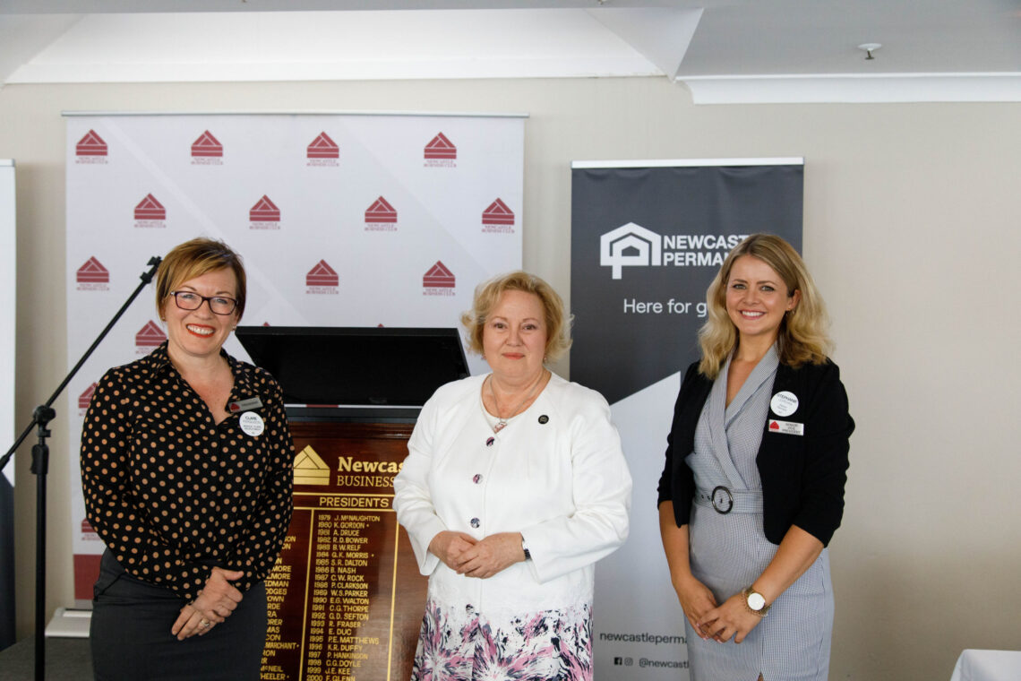 Newcastle Business Club President, Clare Ferguson, with speaker