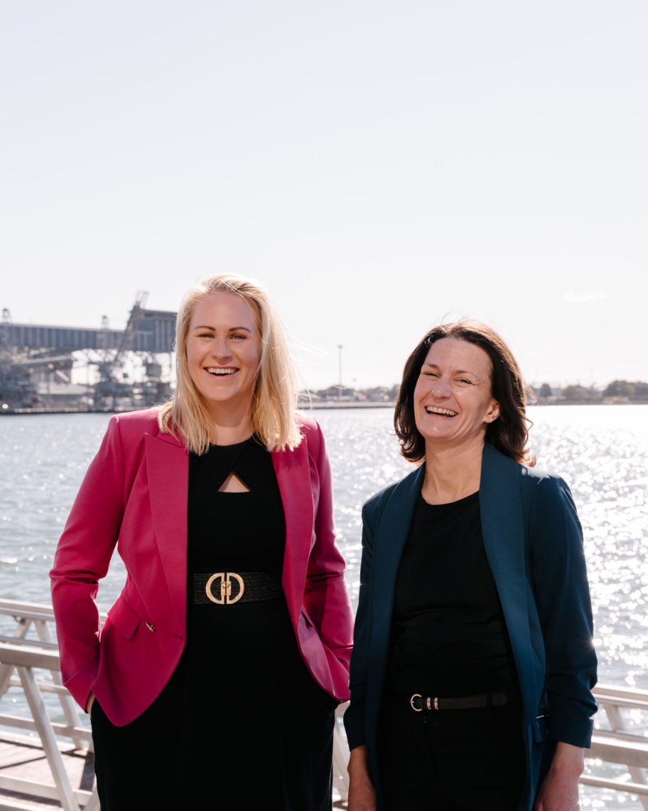 Mel Evans with colleague Diane Coyte