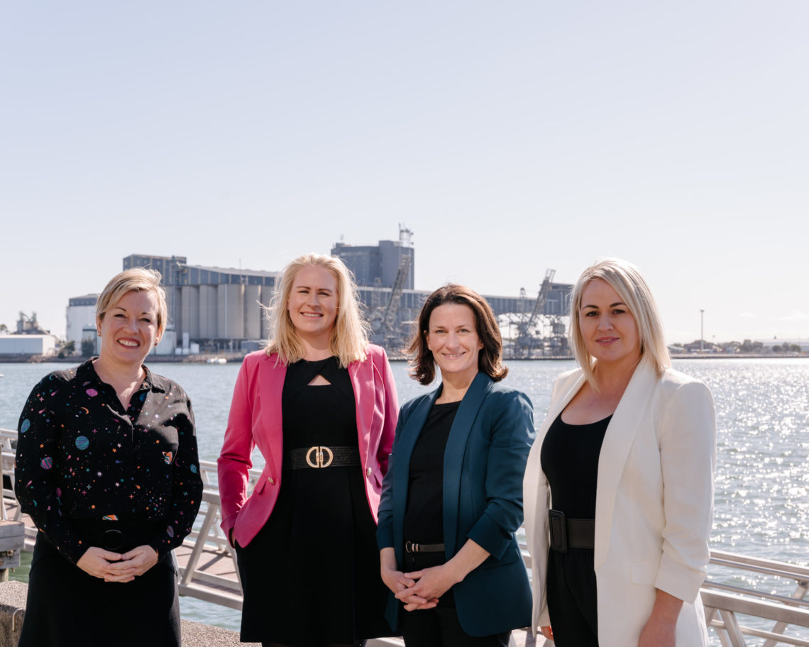 Mel Evans with Clare Ferguson, Diane Coyte and Krystle Parker