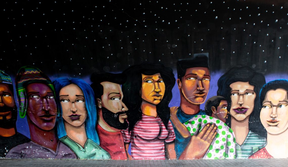 Diverse mural to represent recruiting international employees